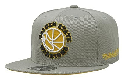 Mitchell & Ness Men's NBA Sunny Gray Fitted Hwc Warriors Fitted Caps