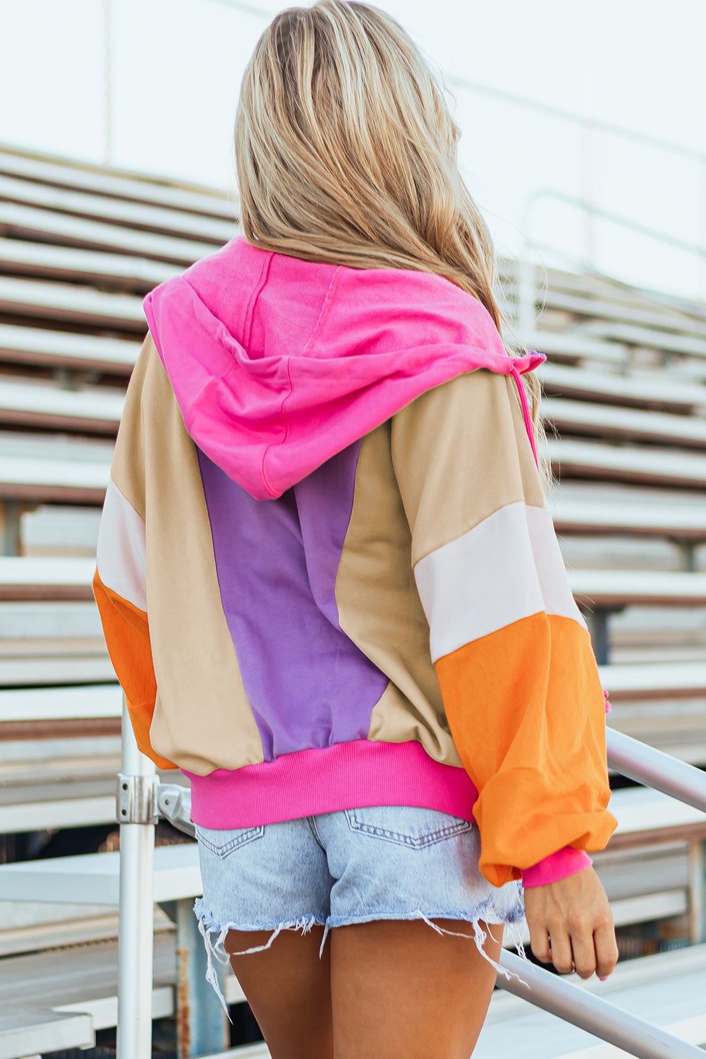 Threaded Pear Remy Patchwork Full Zipped Hoodie