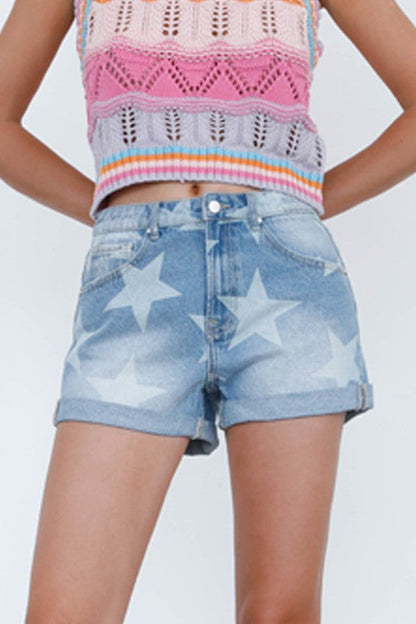 Denim Lab USA |Star Print Shorts