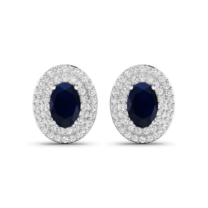 Genuine Sapphire Diamond Studs