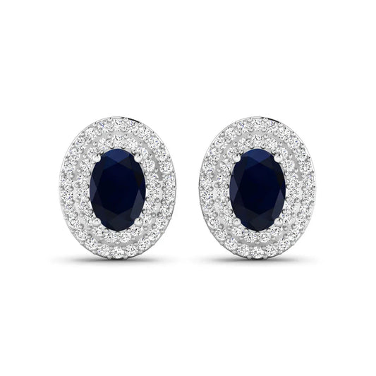Genuine Sapphire Diamond Studs