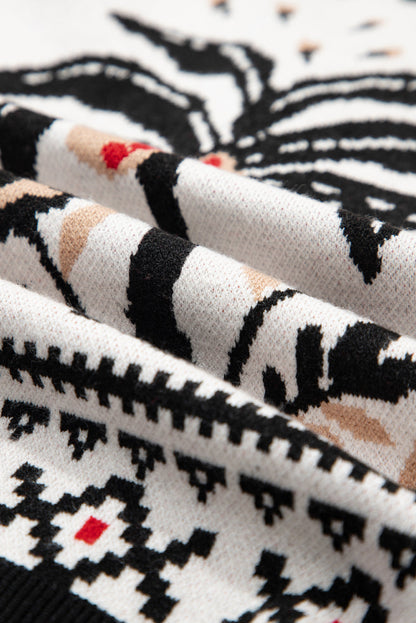 Threaded Pear Selene Print Front Knit Cardigan