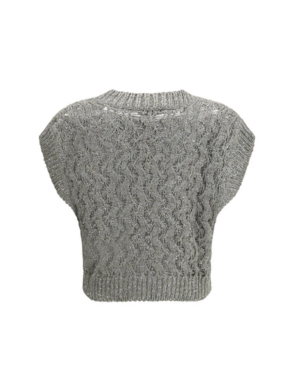 Vest Silk-Blend Sequined Rosemary