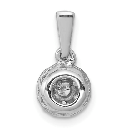 14K White Gold Lab Grown Diamond Circle Cluster Pendants