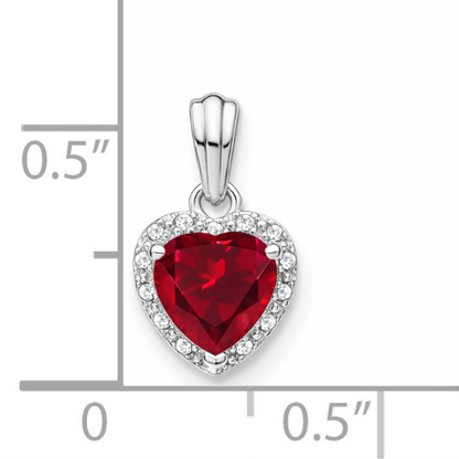 Heart Gemstone and Diamond Halo Pendant
