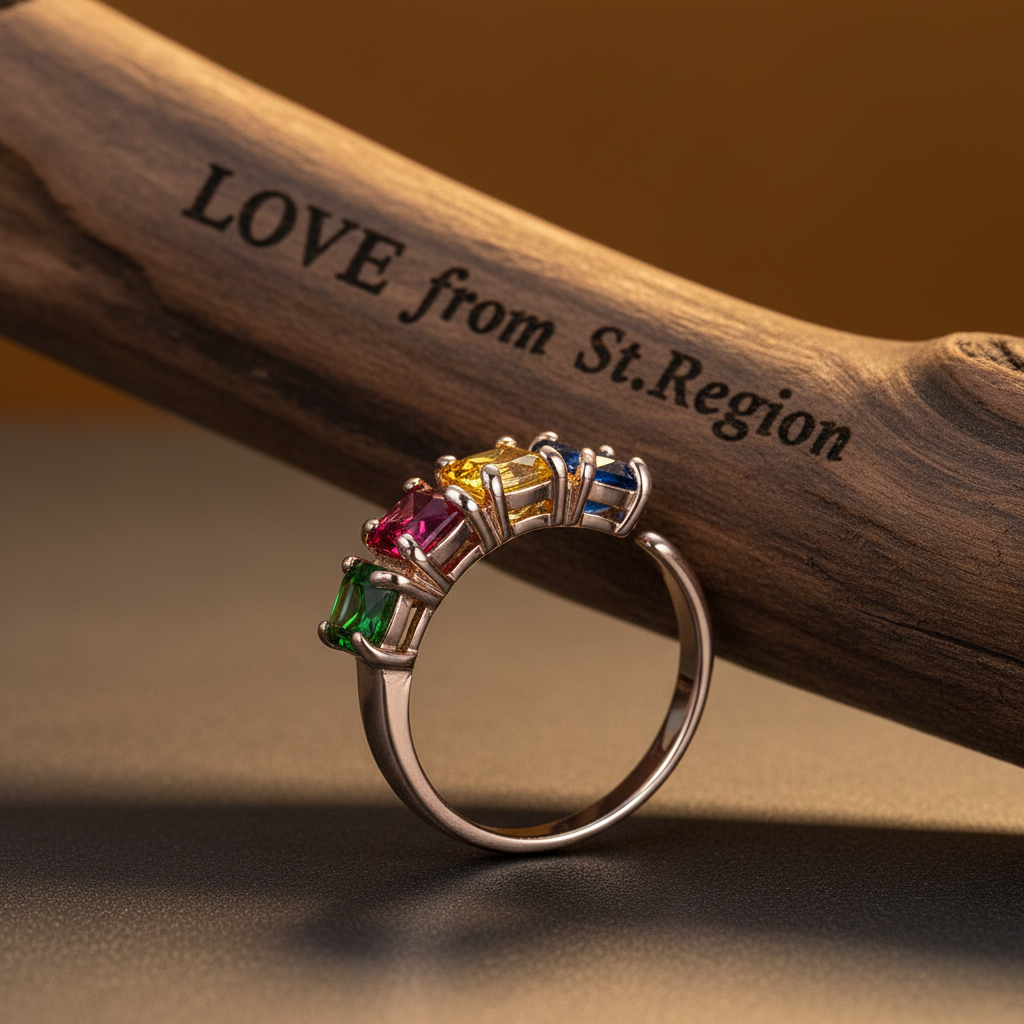 Crystal & Rose Goldtone Blue Princess-Cut Ring
