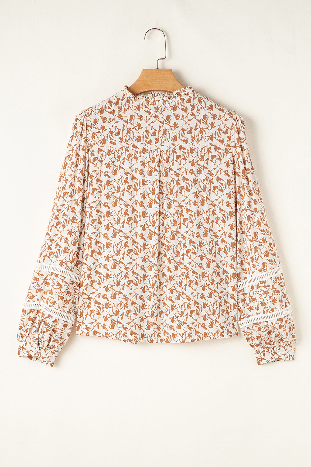 Threaded Pear Melanie Lace Floral Puff Sleeve Top