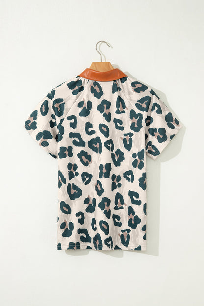 Threaded Pear Madelynn Collared Short Sleeve Blouse