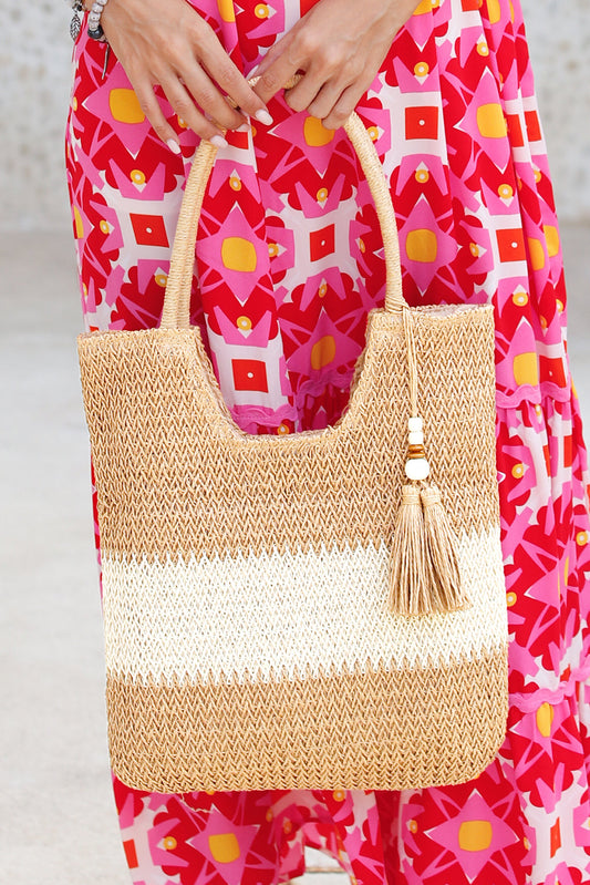 Threaded Pear Layla Tassel Decor Tote Bag