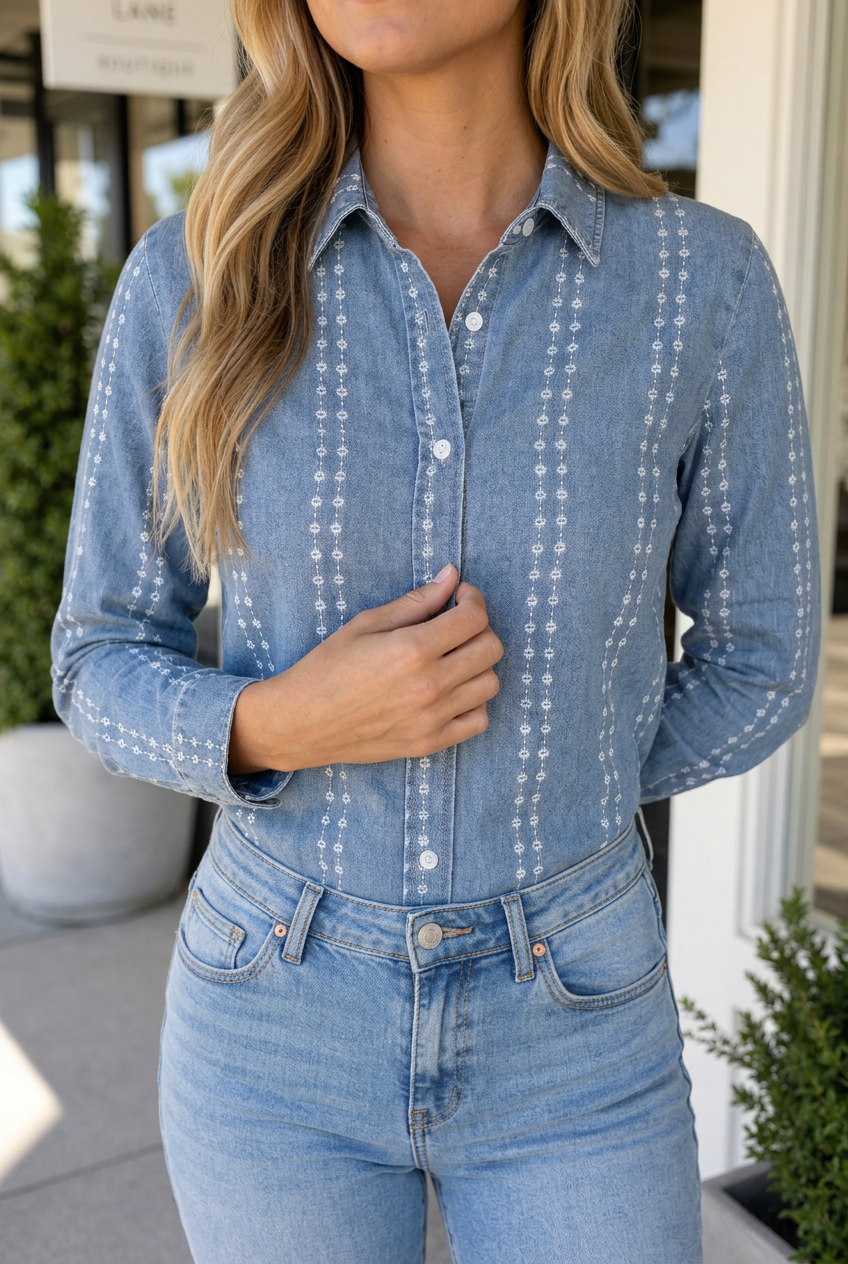 Threaded Pear Carmen Long Sleeve Shirt Long Sleeve Top