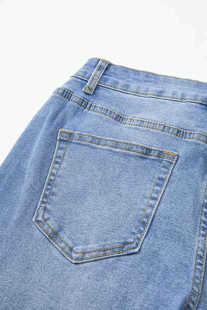 Jamie - Raw Hem Unique Cuffs Straight High Rise Loose Jeans
