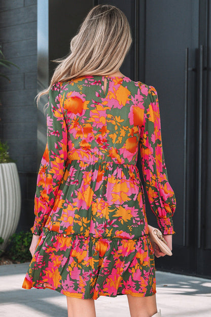 Threaded Pear Anna Smocked Ruffled Mini Dress