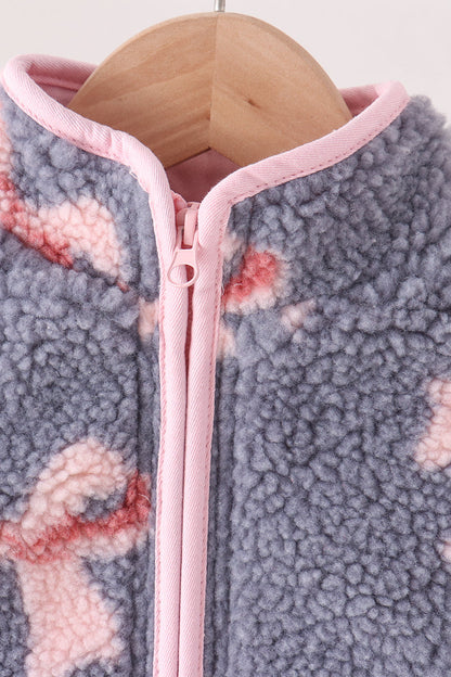 Blue Bow Fleece Jacket