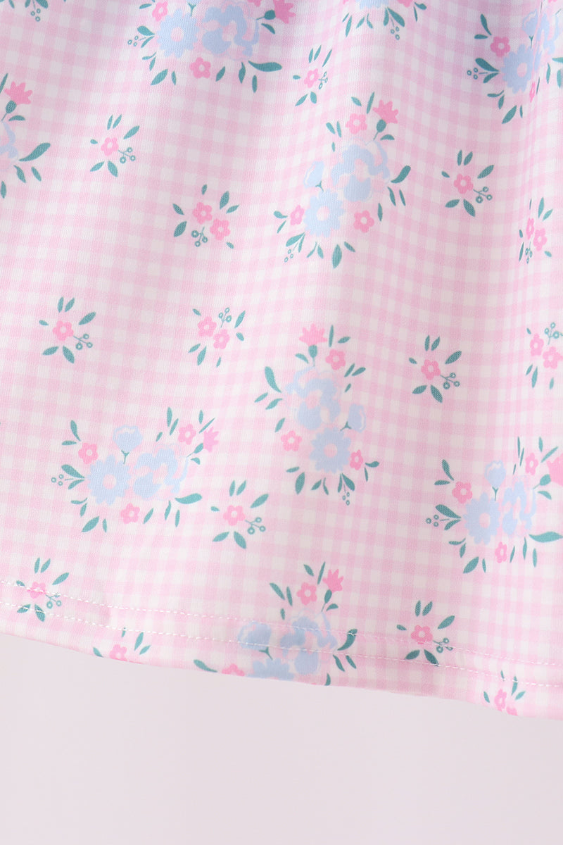 Pink Floral Bow 2-Piece Set