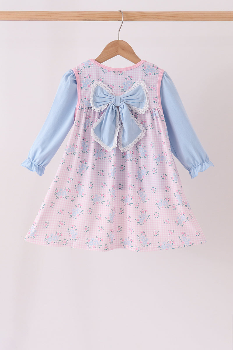 Pink Floral Bow 2-Piece Set