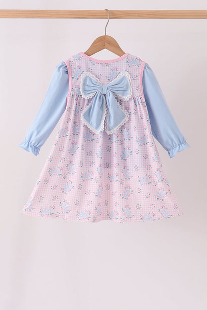 Pink Floral Bow 2-Piece Set