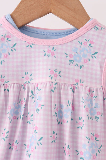 Pink Floral Bow 2-Piece Bubble Set