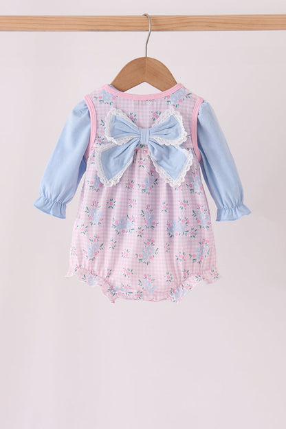 Pink Floral Bow 2-Piece Bubble Set