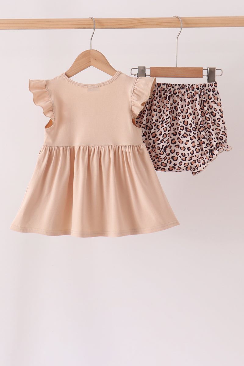 Leopard Pumpkin Appliqué Bloomer Set