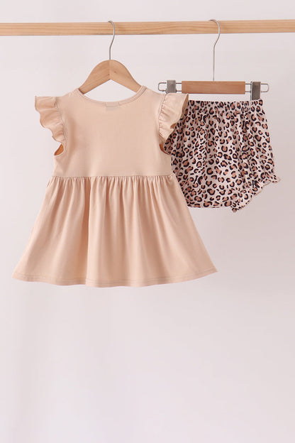 Leopard Pumpkin Appliqué Bloomer Set