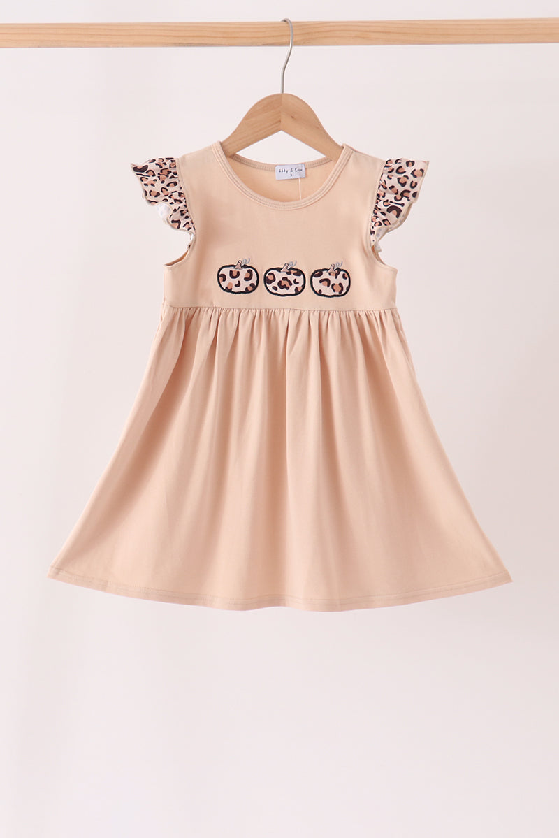 Leopard Pumpkin Appliqué Dress