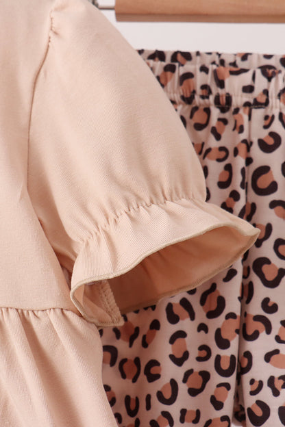 Leopard Pumpkin Appliqué Pants Set