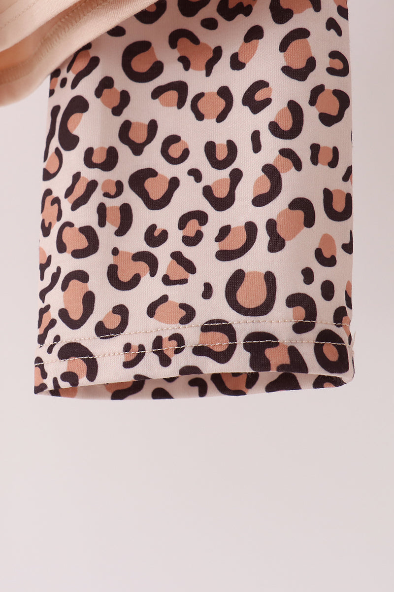 Leopard Pumpkin Appliqué Pants Set