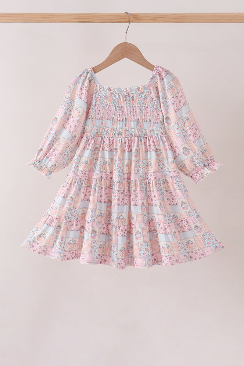 Pink Pumpkin Smocked Mom & Me Dress