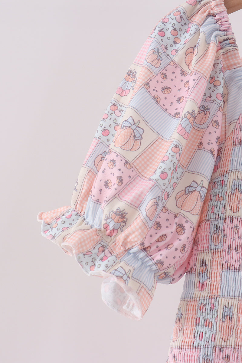 Pink Pumpkin Smocked Mom & Me Dress