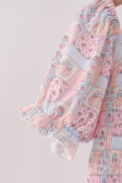 Pink Pumpkin Smocked Mom & Me Dress