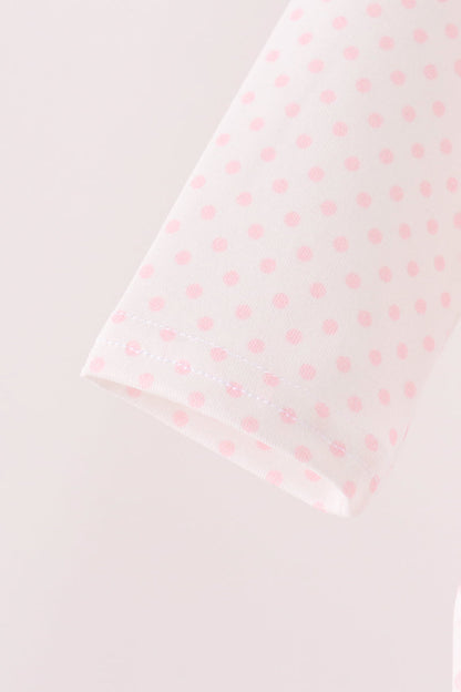 Pink Santa Claus Dot Applique Ruffle Bubble