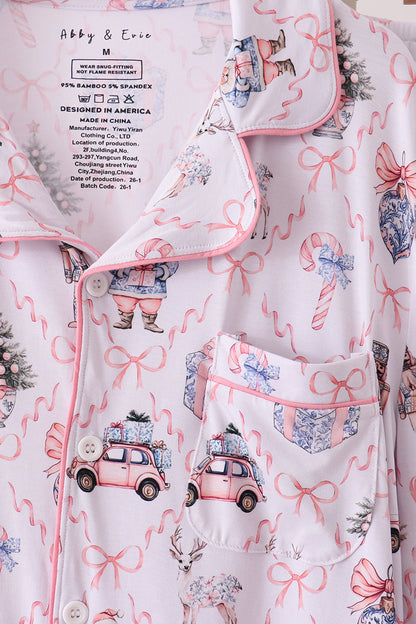 Pink Nutcracker Bamboo Mom & Me Pajama Set
