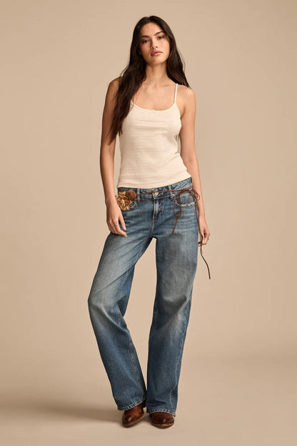 Lucky Brand Women's Baggy Wide Leg - Timeless Cobalt Wash