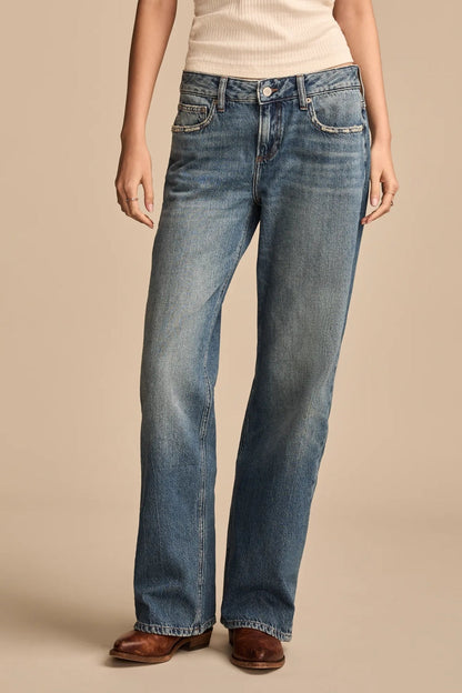Lucky Brand Women's Baggy Wide Leg - Timeless Cobalt Wash