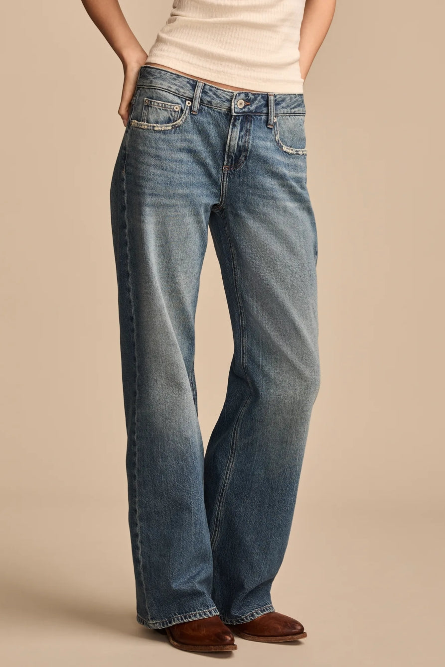 Lucky Brand Women's Baggy Wide Leg - Timeless Cobalt Wash