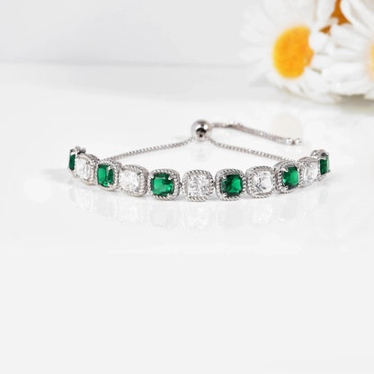 Created Green Emerald Tennis Bracelet