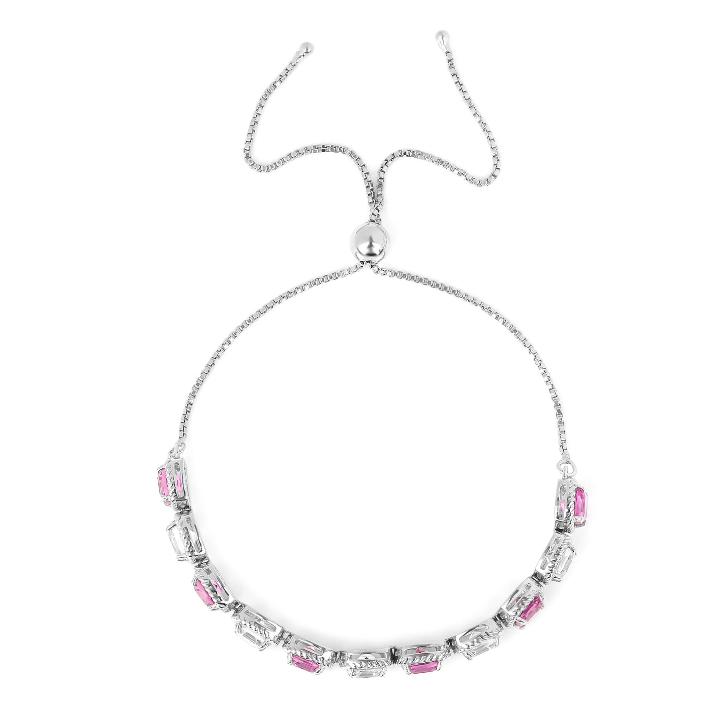 Lab Grown Pink Sapphire Tennis Bracelet