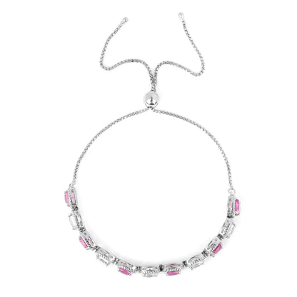Lab Grown Pink Sapphire Tennis Bracelet