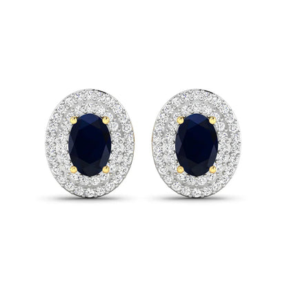 Genuine Sapphire Diamond Studs
