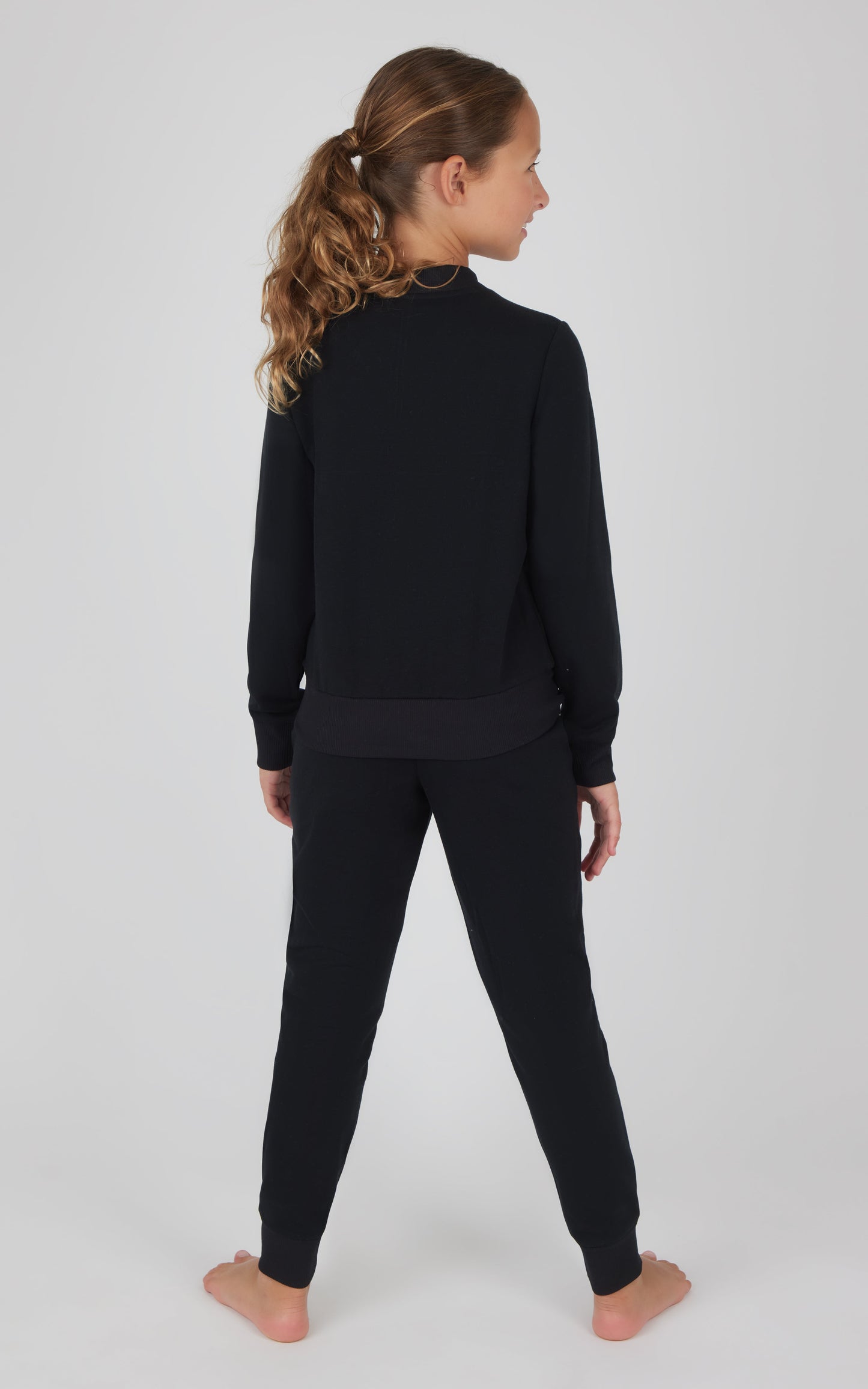 Girls 2 PC Terry Crossover Long Sleeve Top + Brushed Jogger Set
