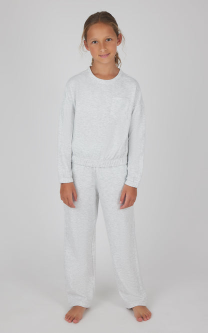 Girls 2 PC Terry Brushed Pullover and Pant Set