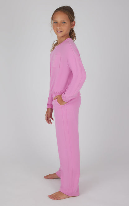Girls 2 PC Terry Brushed Pullover and Pant Set