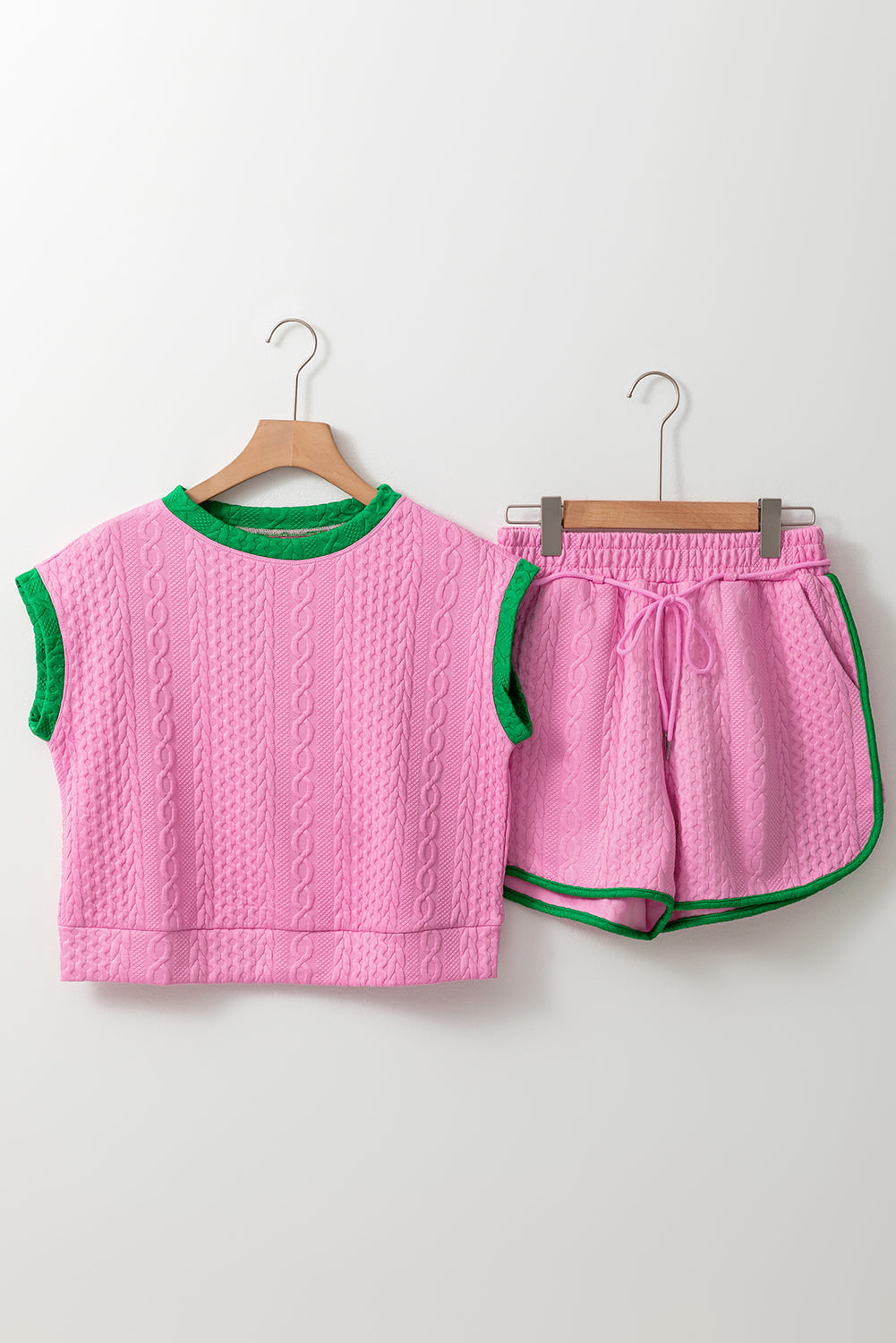 Threaded Pear Lina Trim Cable Textured Shorts
