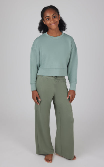 Girls 2 PC Softlite Cropped Pullover + Softlite Wide Leg Cargo Pant - Our Stone Story