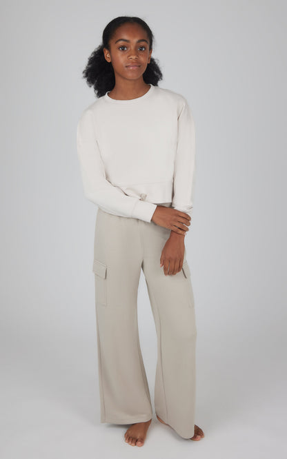 Girls 2 PC Softlite Cropped Pullover + Softlite Wide Leg Cargo Pant - Our Stone Story