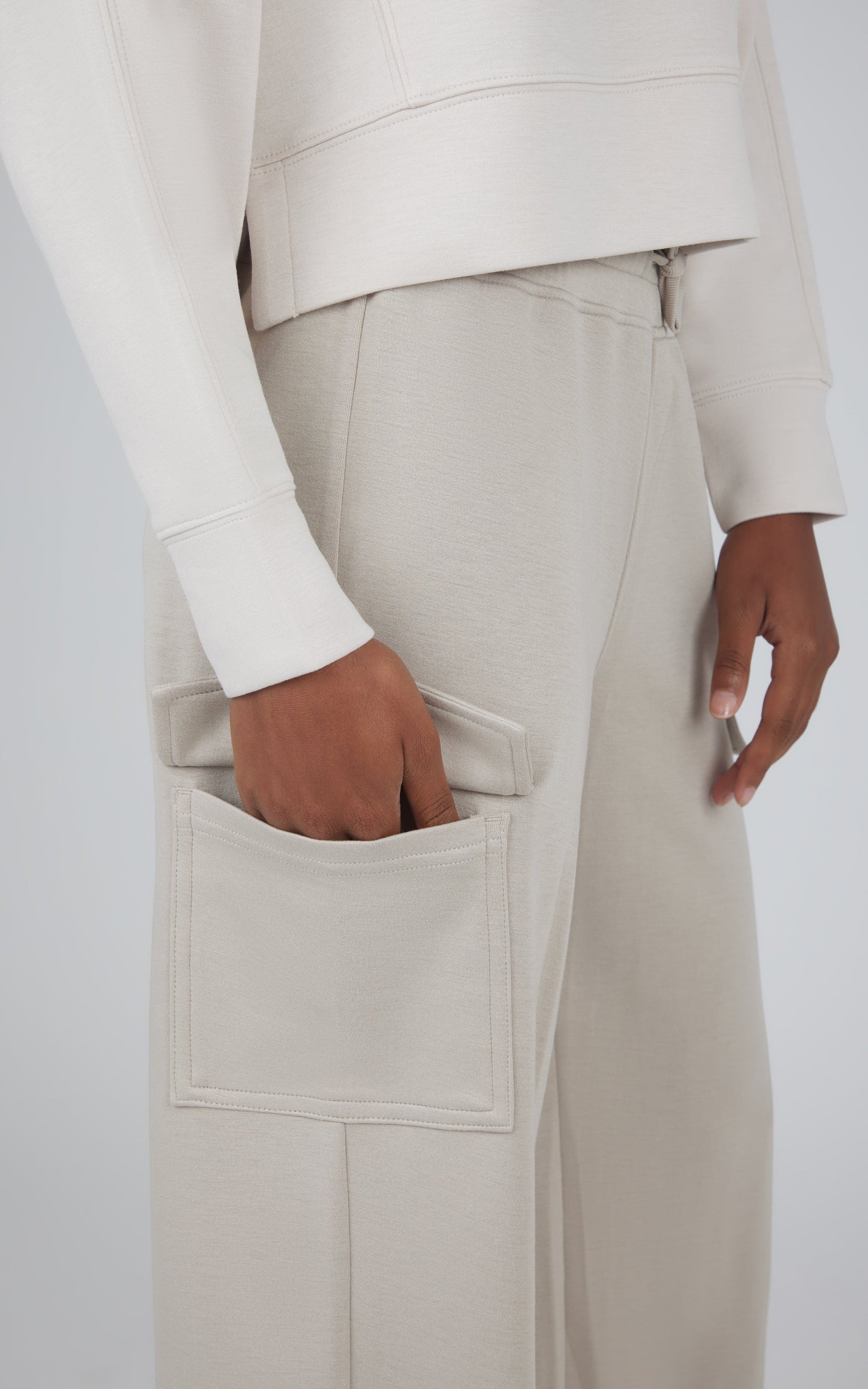 Girls 2 PC Softlite Cropped Pullover + Softlite Wide Leg Cargo Pant - Our Stone Story