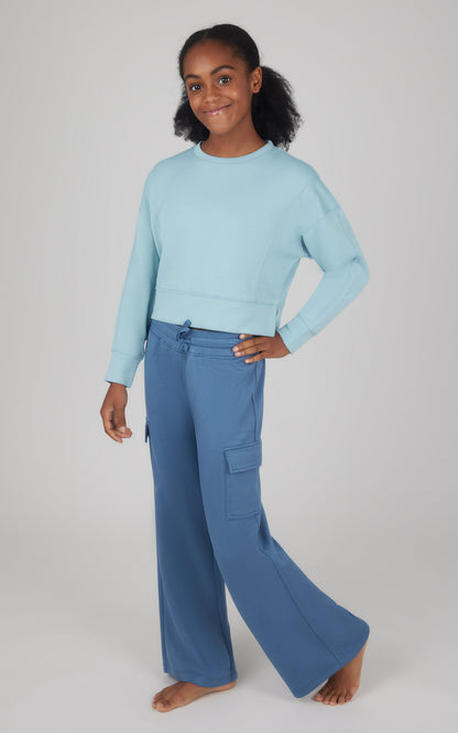 Girls 2 PC Softlite Cropped Pullover + Softlite Wide Leg Cargo Pant - Our Stone Story