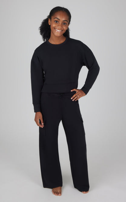 Girls 2 PC Softlite Cropped Pullover + Softlite Wide Leg Cargo Pant - Our Stone Story