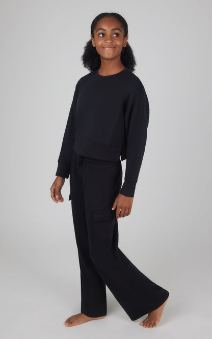 Girls 2 PC Softlite Cropped Pullover + Softlite Wide Leg Cargo Pant