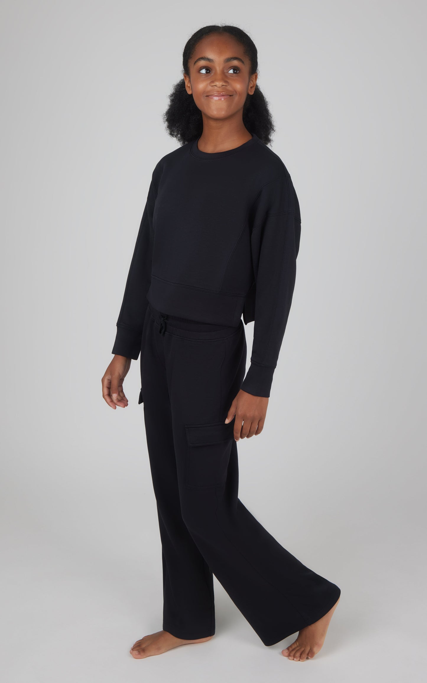 Girls 2 PC Softlite Cropped Pullover + Softlite Wide Leg Cargo Pant - Our Stone Story